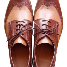 K301 Plitke cipele braon kombinacija RETRO
